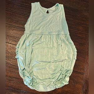 Little Sleepies Play- Ocean Mist Bamboo Bubble Ruffle Romper